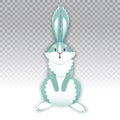 Surprised cartoon rabbit. Funny bunny. Cute hare. Vector illustration Royalty Free Stock Photo