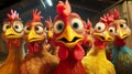 surprised chickens, AI generated Royalty Free Stock Photo