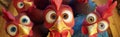 surprised chickens, AI generated Royalty Free Stock Photo