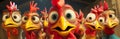 surprised chickens, AI generated Royalty Free Stock Photo