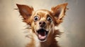 Surprised Chihuahua Dog Smiling In Hyperrealistic Digital Art