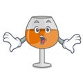 Surprised cognac ballon glass mascot cartoon