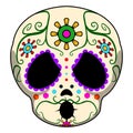 Surprised colored mexican skull cartoon