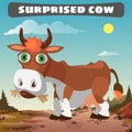 Surprised cow, character from wild West series