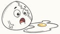 Surprised Cracked Egg Cartoon Character, vector design Generative AI Royalty Free Stock Photo