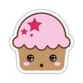 Surprised cute cupcake Royalty Free Stock Photo