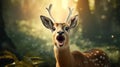 Surprised Deer Screaming In Forest: A Playful Caricature By Mike Campau