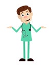 Surprised Doctor Unaware Gesture Vector Royalty Free Stock Photo