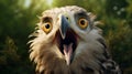 Surprised Eagle Cartoon: Vray Tracing, Epic Portraiture, Lively Nature Scenes