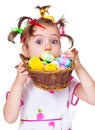 Surprised Easter kid Royalty Free Stock Photo