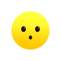 Surprised emoji, wide-eyed emoticon. Shocked expression. Vector illustration. EPS 10.