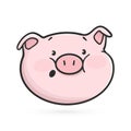 Surprised emoticon icon. Emoji pig Royalty Free Stock Photo