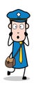 Surprised Face Expression - Postman Cartoon Courier Guy Vector Illustration Royalty Free Stock Photo