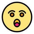 Surprised face icon vector flat Royalty Free Stock Photo