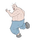 Surprised fat man draw Royalty Free Stock Photo