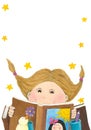 Surprised girl reading book Royalty Free Stock Photo