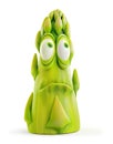 Surprised green asparagus character Royalty Free Stock Photo