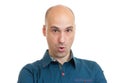 Surprised handsome bald man Royalty Free Stock Photo