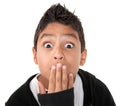 Surprised Hispanic boy Royalty Free Stock Photo