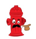 Surprised hydrant cartoon