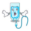 Surprised infussion bottle mascot cartoon