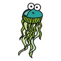 surprised jellyfish cartoon icon Royalty Free Stock Photo