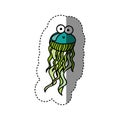 surprised jellyfish cartoon icon Royalty Free Stock Photo