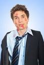 Surprised kissed man Royalty Free Stock Photo
