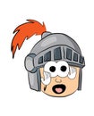 Surprised knight head cartoon