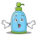 Surprised liquid soap character cartoon