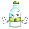 Surprised liquid soap isolated with on mascot