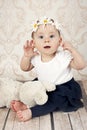 Surprised little baby girl Royalty Free Stock Photo