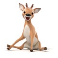 Surprised little cartoon fawn