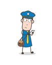 Surprised Mailman Chatting in Mobile Vector Royalty Free Stock Photo