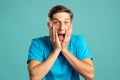 Surprised male portrait expressive emotion Royalty Free Stock Photo