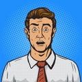 Surprised man pop art style vector illustration