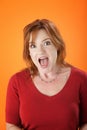 Surprised mature woman Royalty Free Stock Photo