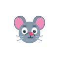 Surprised mouse face emoji flat icon Royalty Free Stock Photo