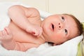 Surprised newborn baby boy Royalty Free Stock Photo