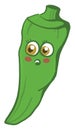 Surprised okra, illustration, vector Royalty Free Stock Photo