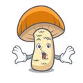 Surprised orange cap boletus mushroom mascot cartoon