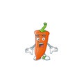 Surprised orange chili gesture on cartoon mascot design