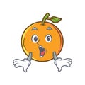 Surprised orange fruit cartoon character