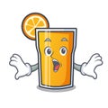 Surprised orange juice mascot cartoon