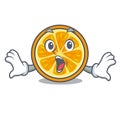 Surprised orange mascot cartoon style