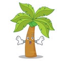 Surprised palm tree character cartoon Royalty Free Stock Photo
