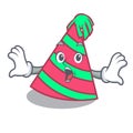 Surprised party hat mascot cartoon