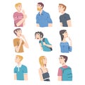 Surprised People, Young Men and Women Looking Shocked Cartoon Style Vector Illustration