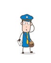 Surprised Postman Face Vector Illustration Royalty Free Stock Photo