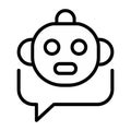 Surprised robot face with speech bubble minimalist Royalty Free Stock Photo